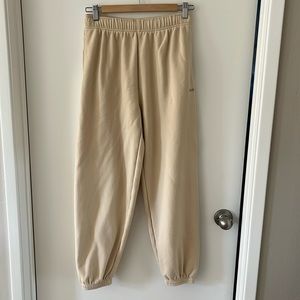 Aritzia TNA cozy fleece light yellow mega sweatpants size xs